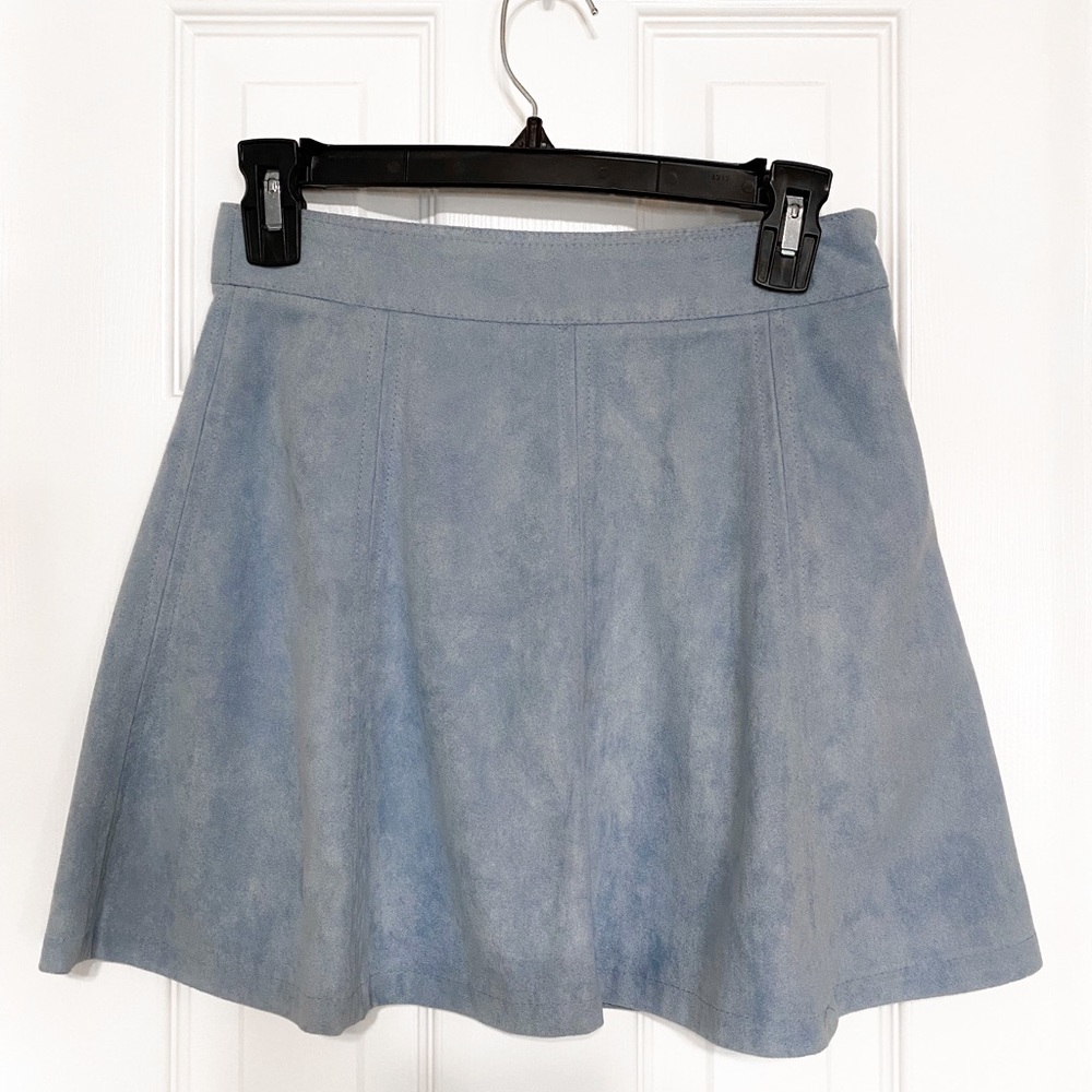 SHE + SKY | blue suede skater skirt